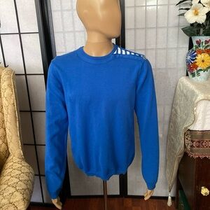 Armani Exchange A/X Men’s L Royal Blue cotton Sweater Zip Panel Shoulder